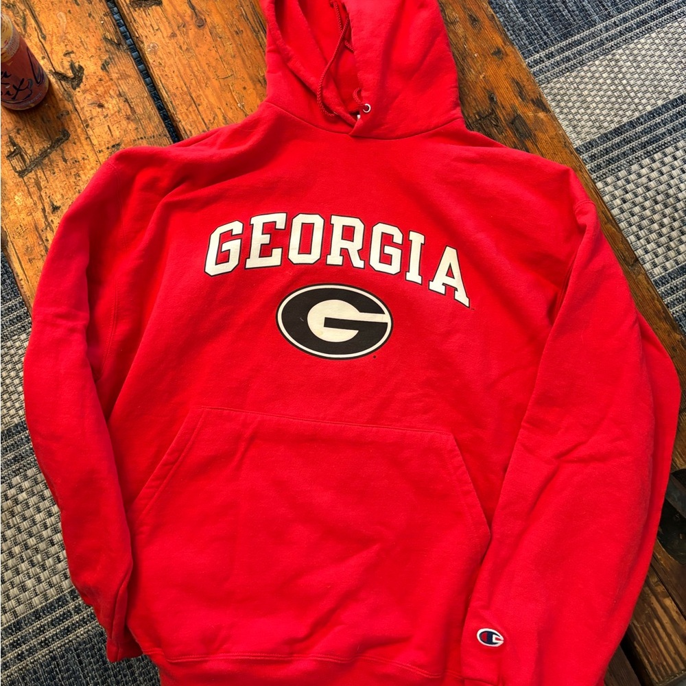 Champion Red Georgia Logo Hoodie